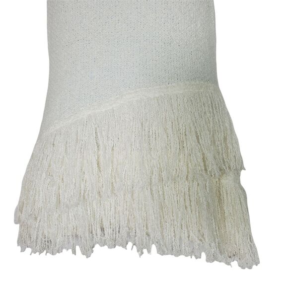 Bar 111 Womens Sleeveless Knit Top Small Ivory Fringe Stretch Pullover Swing - Picture 2 of 7